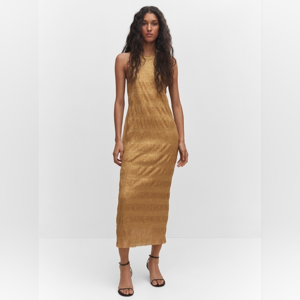 Lurex halter-neck dress Small